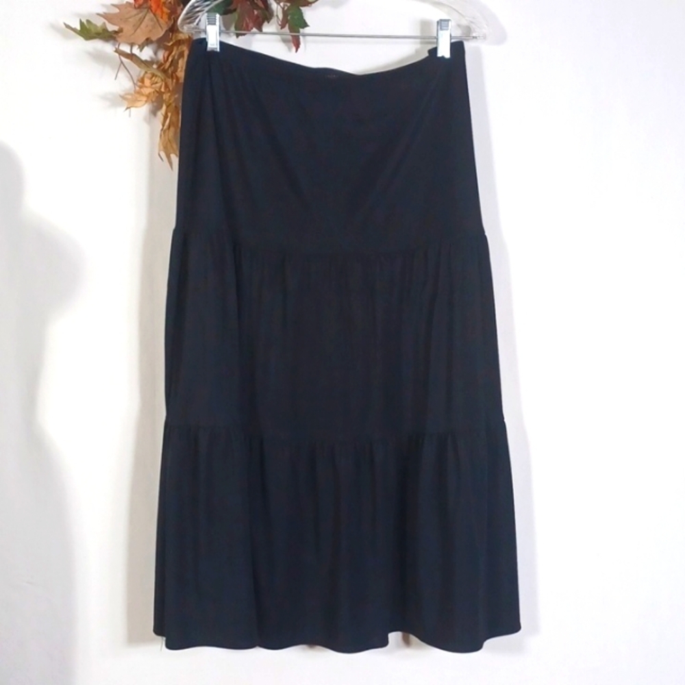 BRIGGS NEW YORK WOMENS SKIRT WAIST 18 BEAUTIFUL BLACK POLYESTER